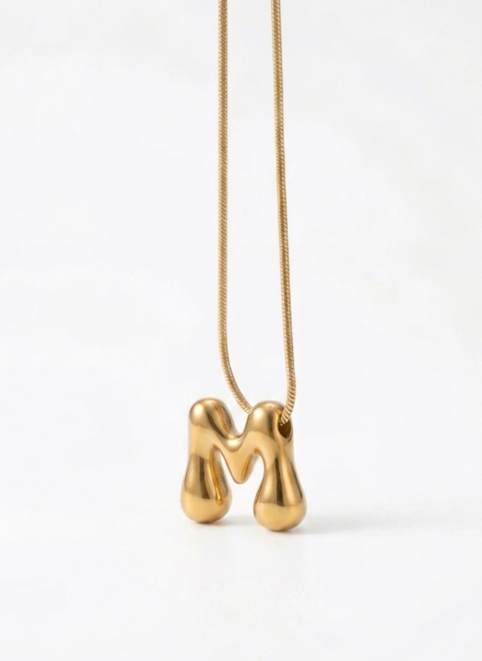 Initial Snake Chain Necklace