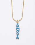Serene Blue Sardine Pendant Necklace