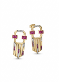 Aura Ruby Geometric Earrings
