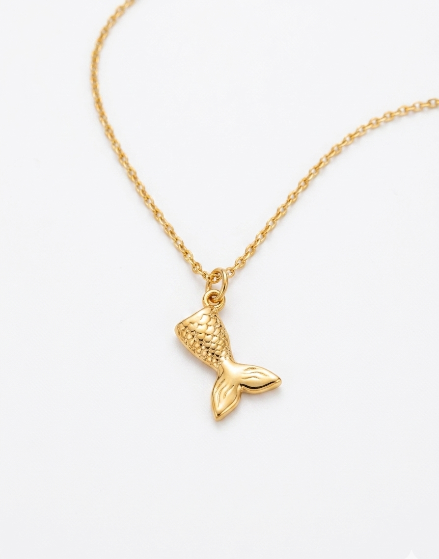 Golden Mermaid Tail Necklace