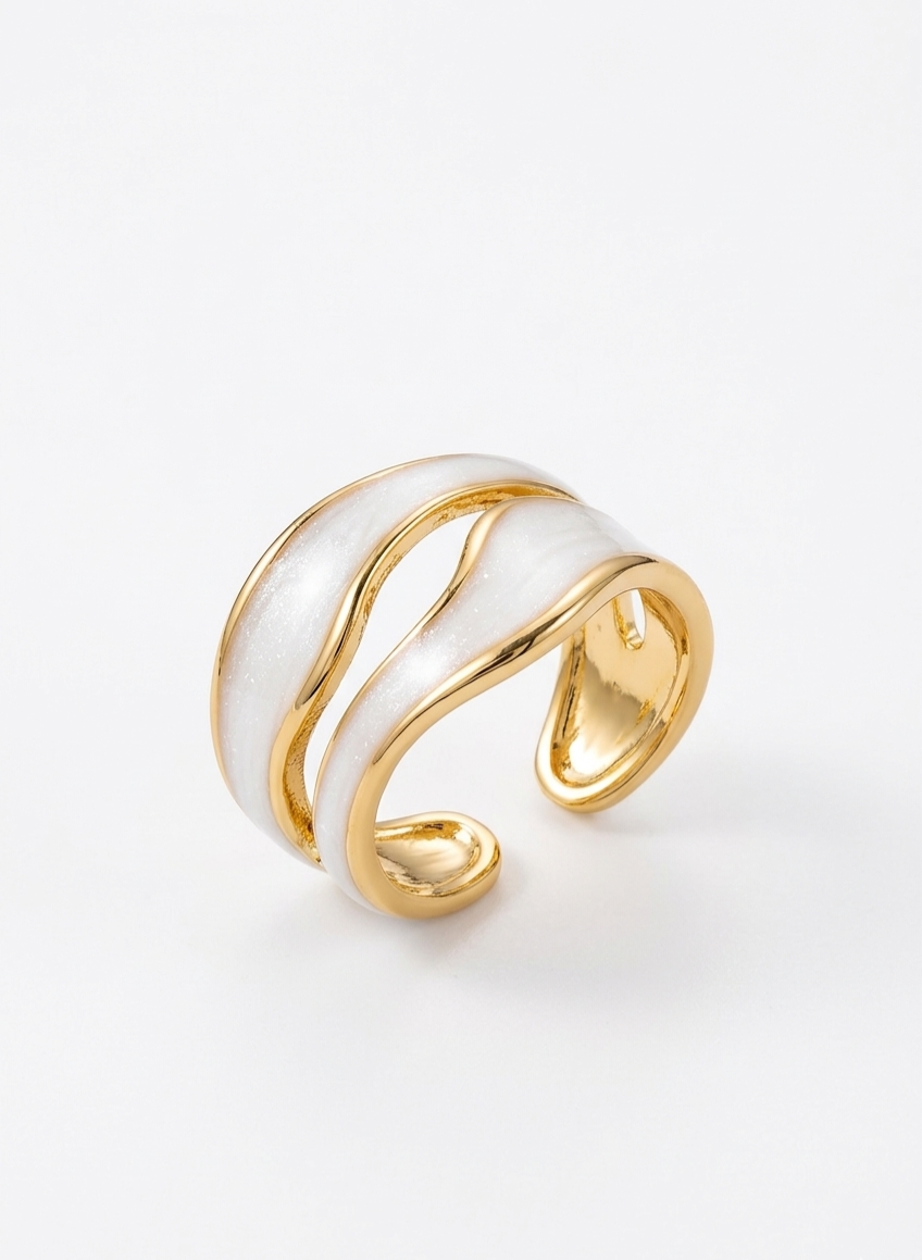 The Aura Wave Double Band Ring