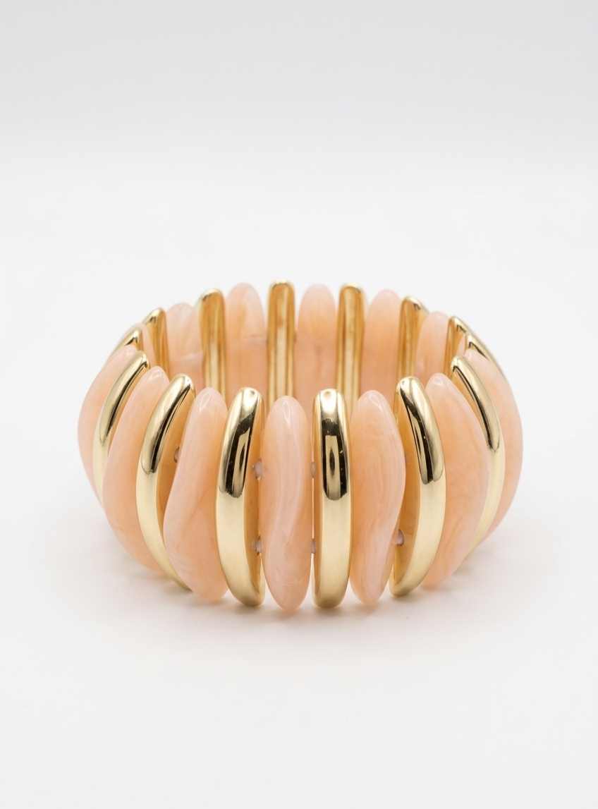 Aaliyah Gold & Marble Mix Stretch Bangles