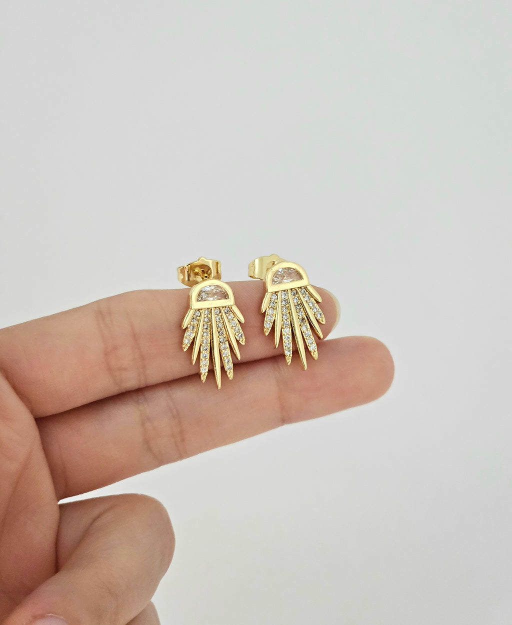 Helios Flare Gold-Plated Stud Earrings