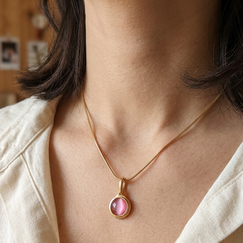 Pink Cat-Eye Serenity Necklace