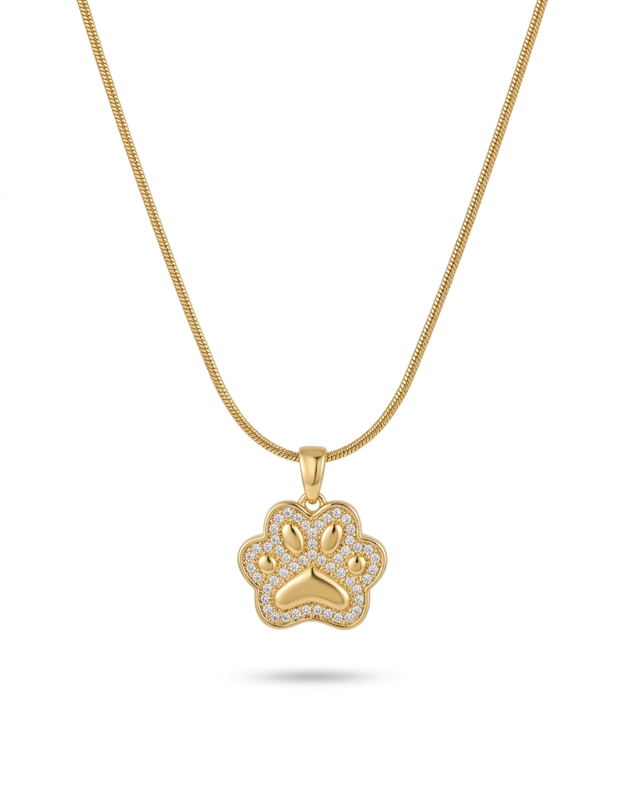 Dainty Paw Print Pendant Necklace