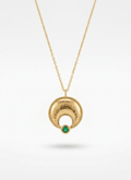 The Emerald Crescent Medallion Necklace