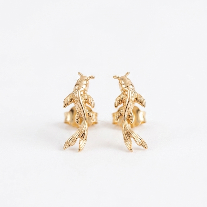 Koi Fish Stud Earrings