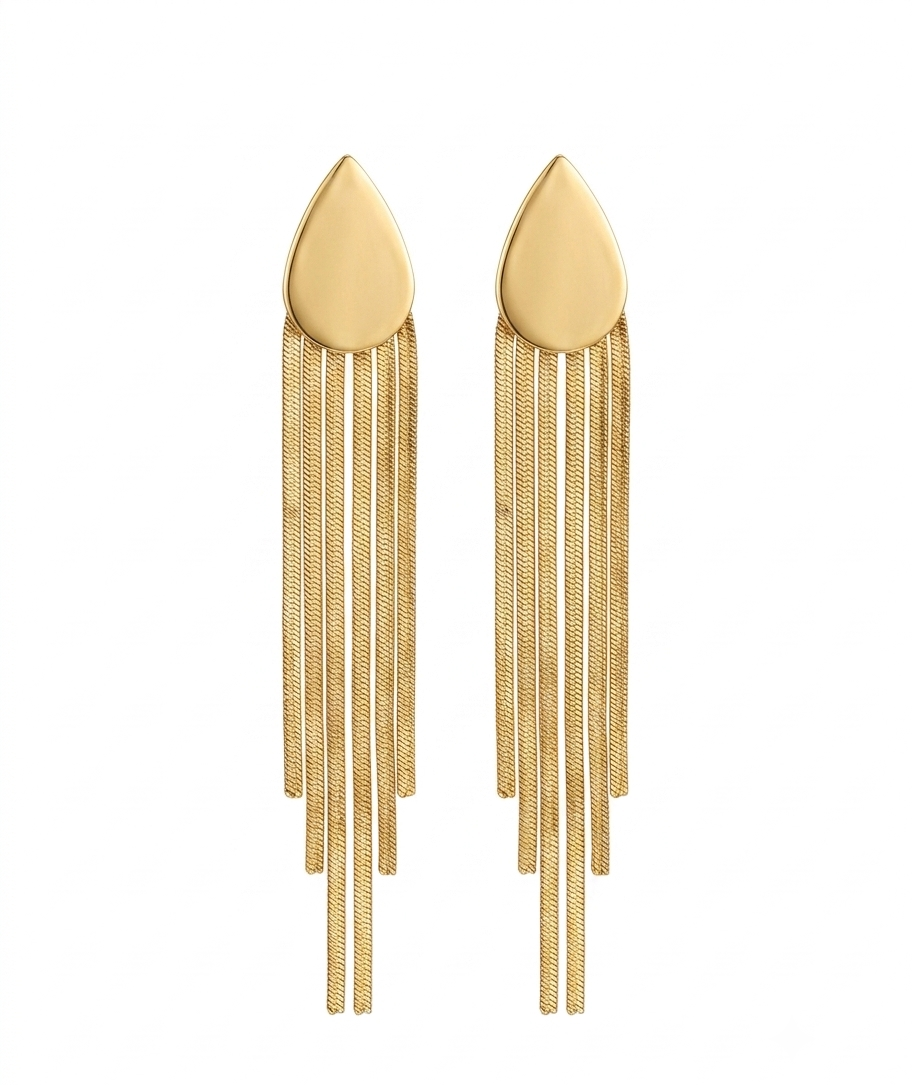 Aurelia Teardrop Fringe Earrings