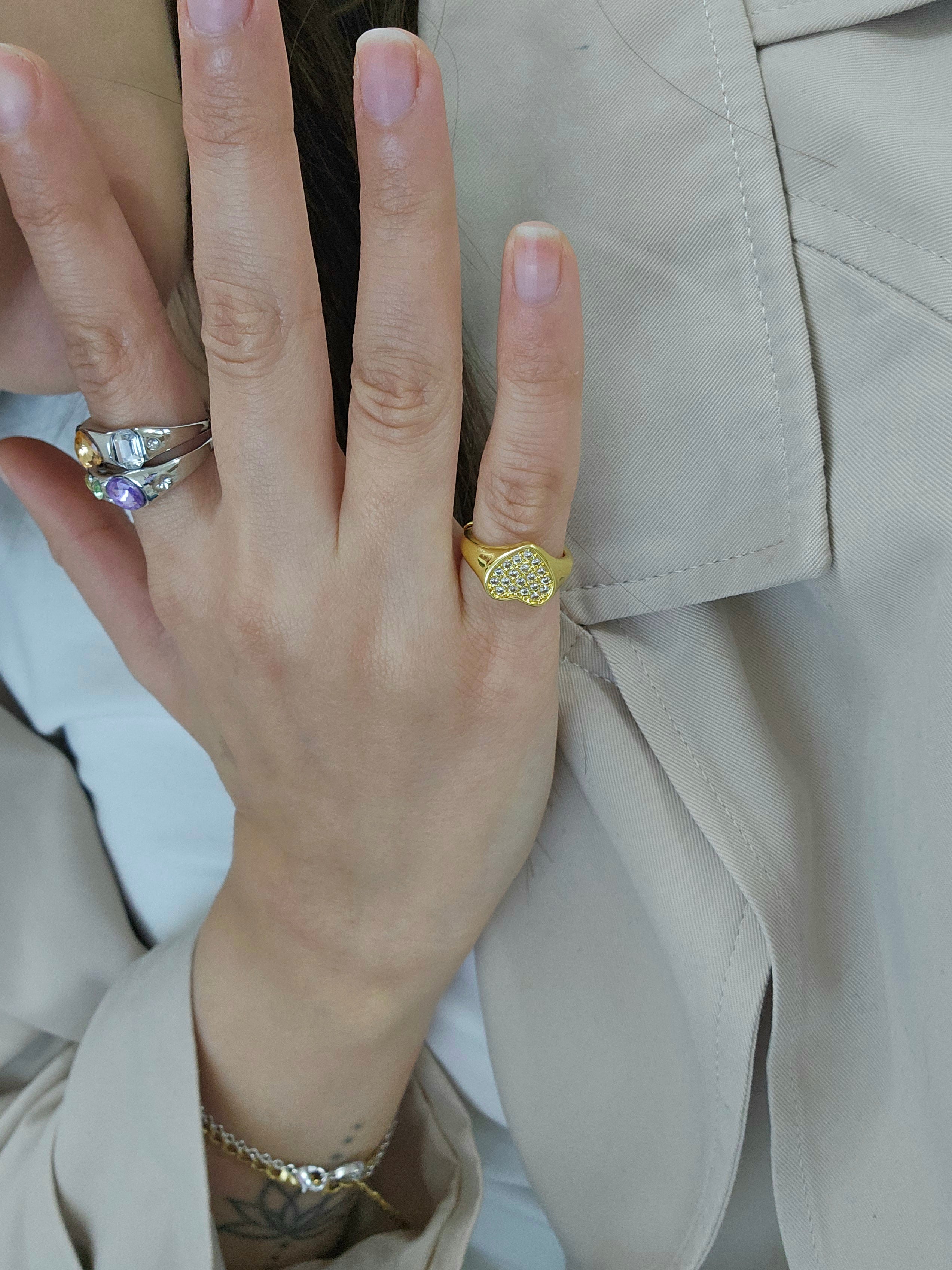Heart Signet Pinky Ring
