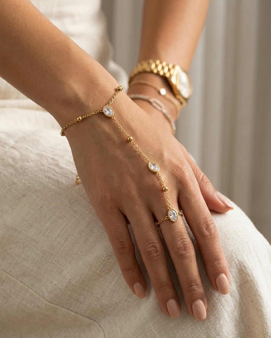 Gold-Tone Hand Chain