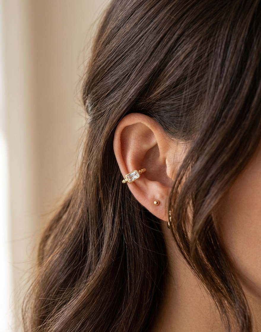 The Lumina Baguette Ear Cuff