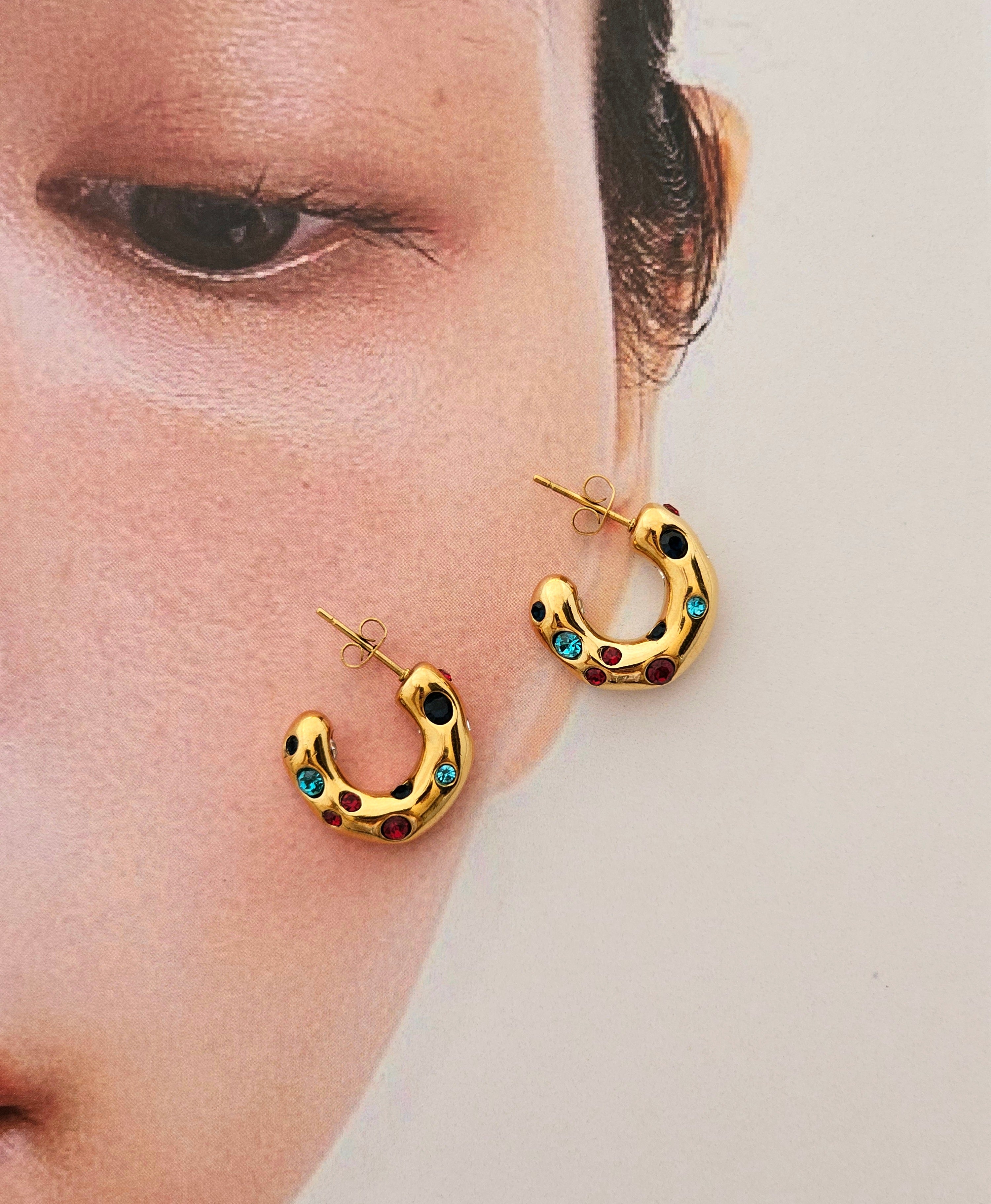 Confetti Gold Hoops