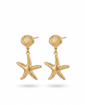 Mermaid's Muse Gold Starfish Dangle Earrings