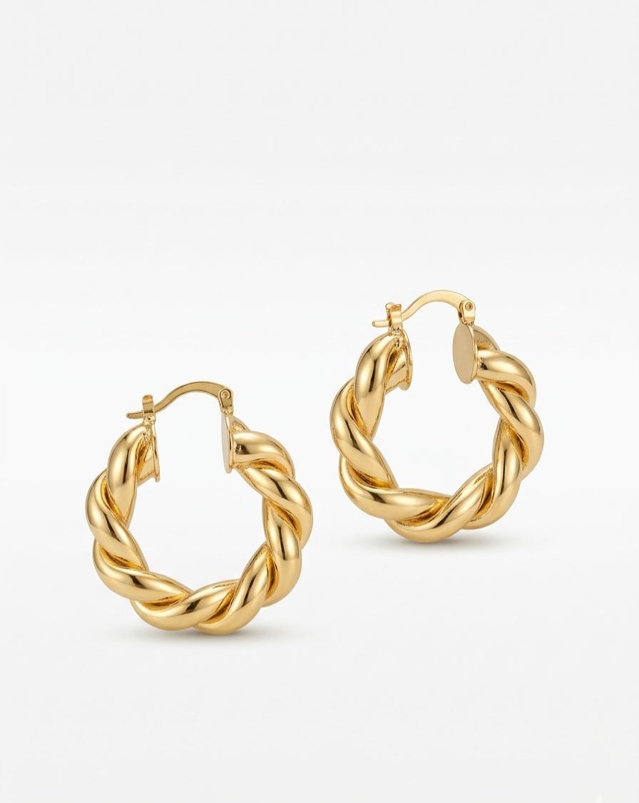 twisted hoop earrings