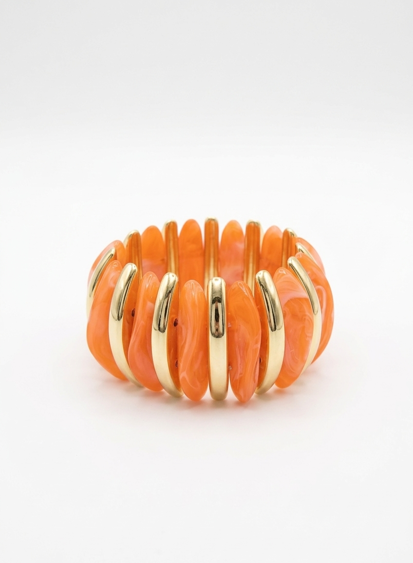 Aaliyah Gold & Marble Mix Stretch Bangles
