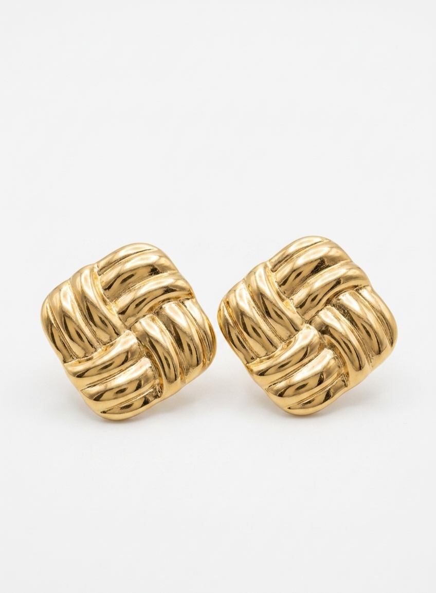 Twisted Gold Knot Earrings