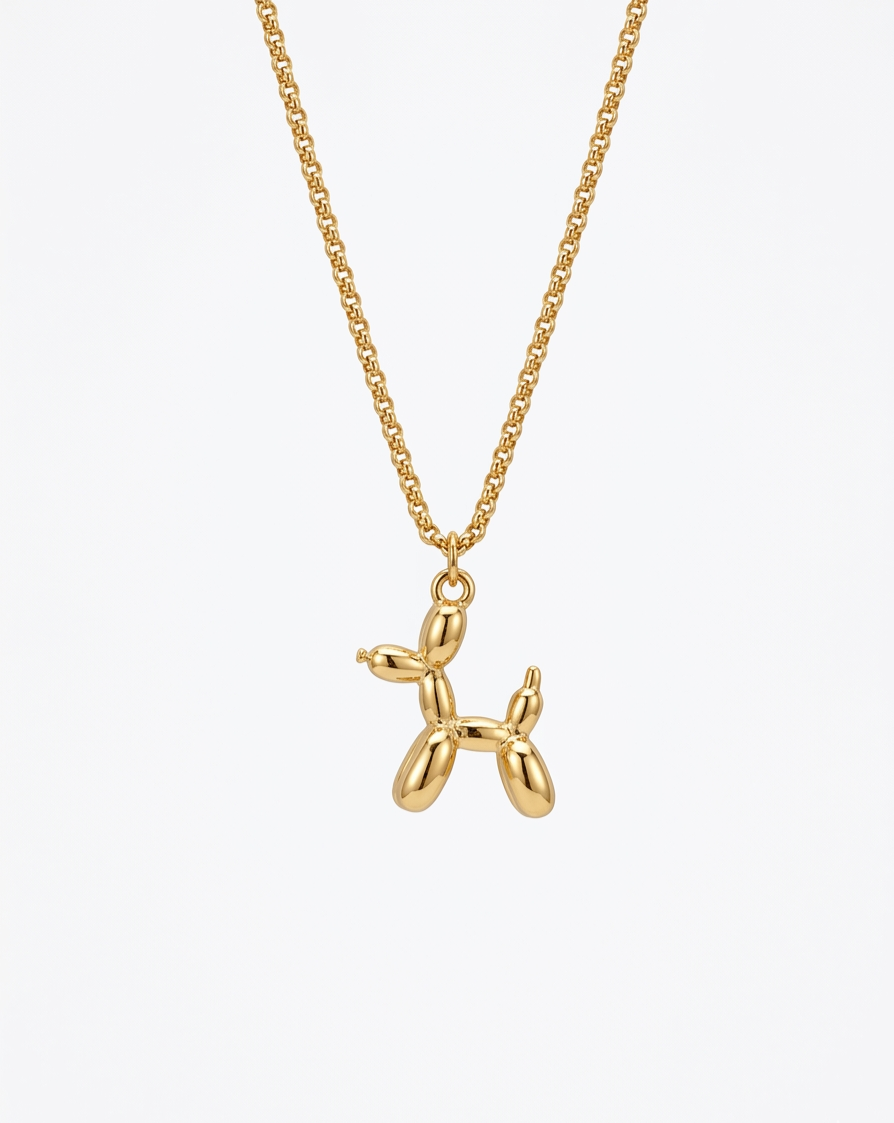 Balloon Dog Golden Necklace