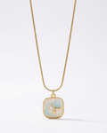 Ocean Pearl Enamel Medallion Necklace