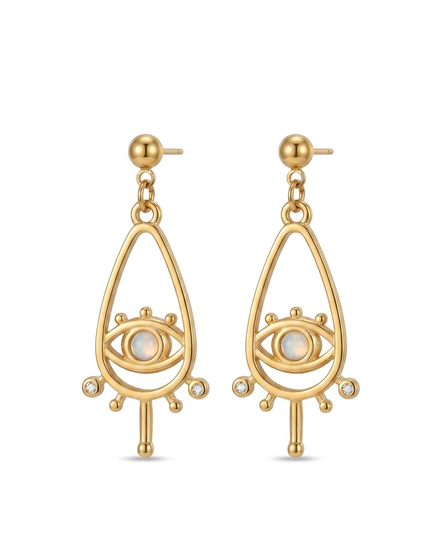 Teardrop Evil Eye Earrings