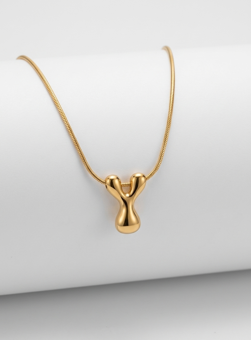 Initial Snake Chain Necklace