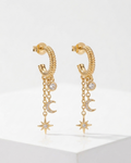 Celestial Star & Moon Hoop Earrings