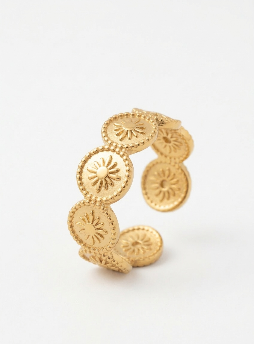 Soleil Medallion Adjustable Ring