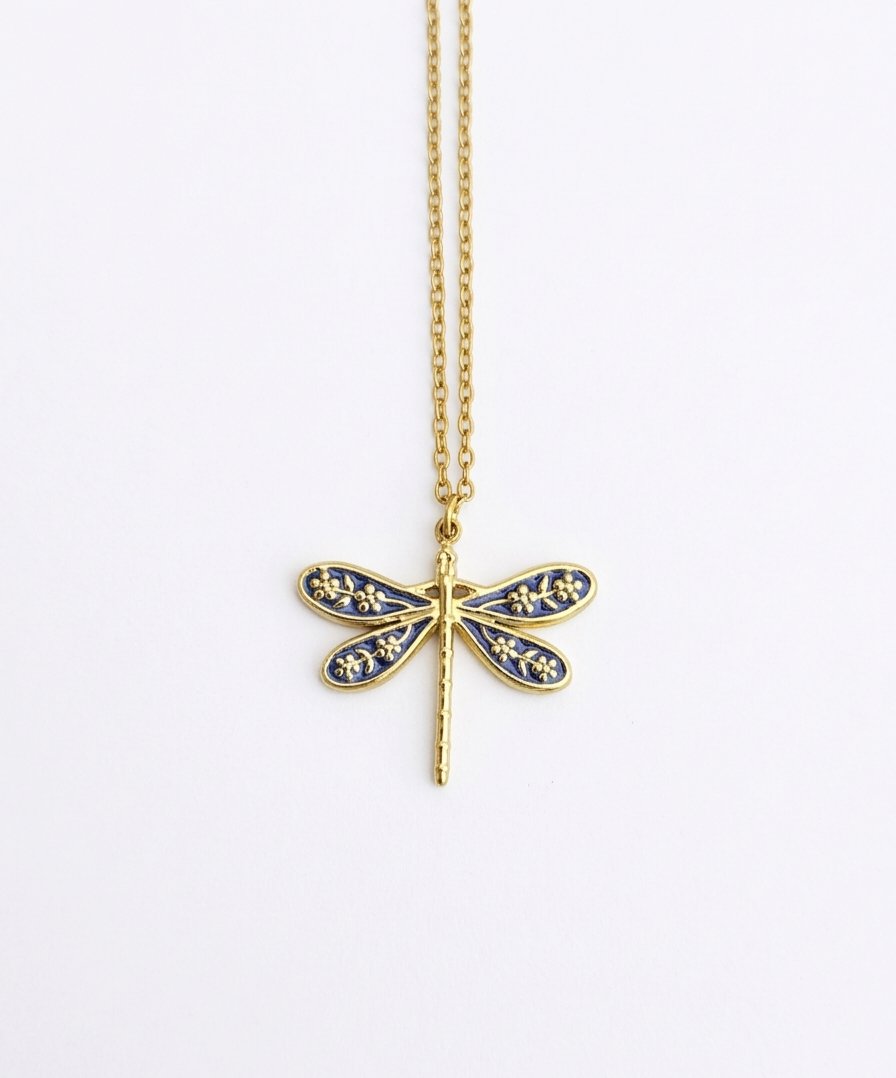 Floral Dragonfly Necklace