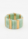 Modern Acrylic & Gold-Tone Linked Bangles