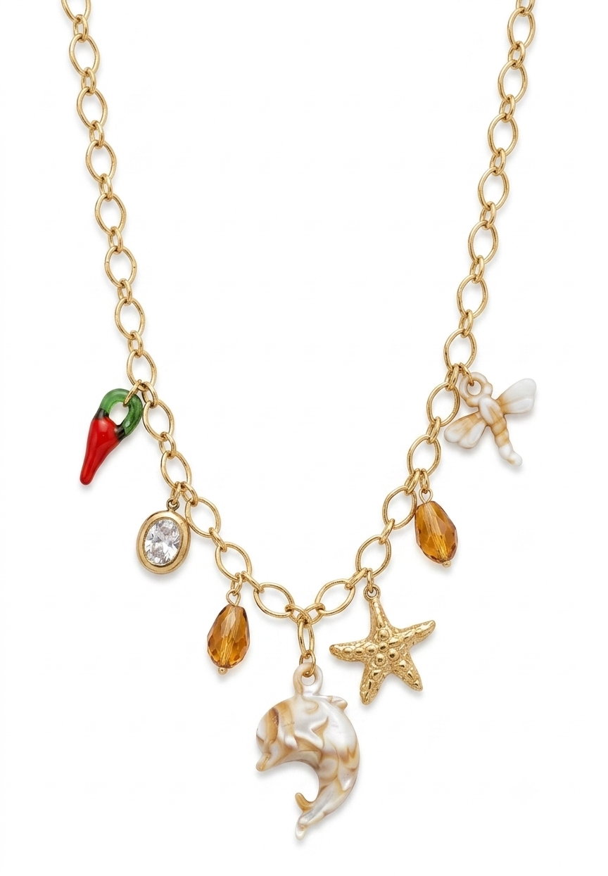 The Aqua Marble Charm Necklace