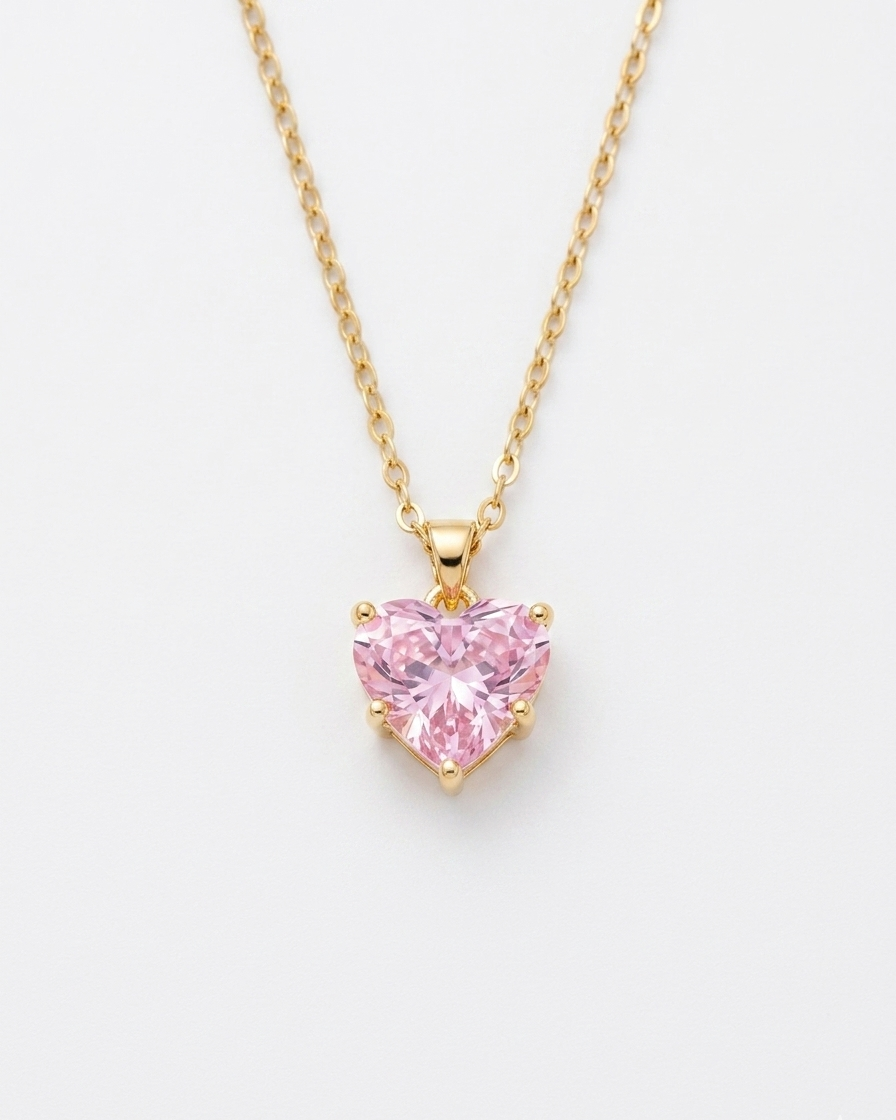 Rose Quartz Heart Necklace