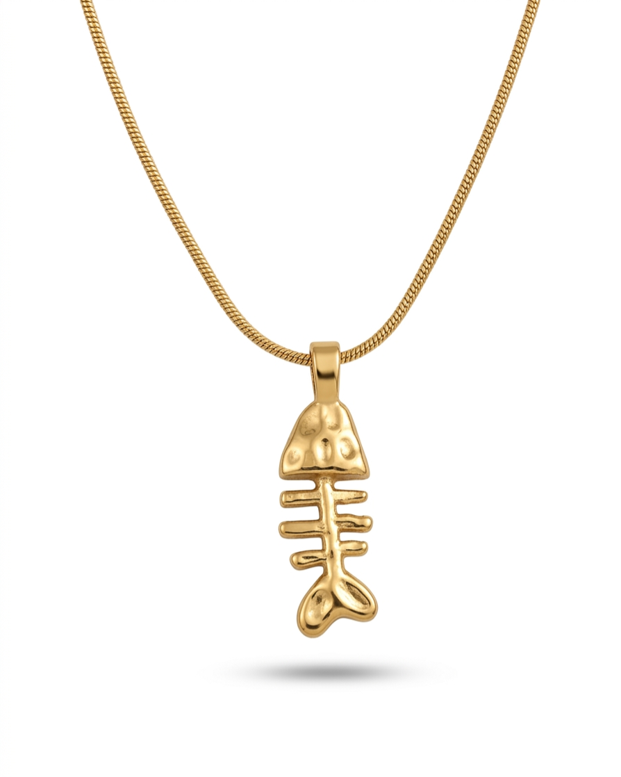 Gold Fishbone Necklace