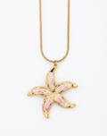 Golden Starfish Marble-Effect Necklace