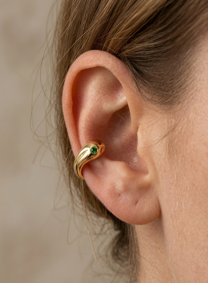The Emerald Serpent Ear Cuff