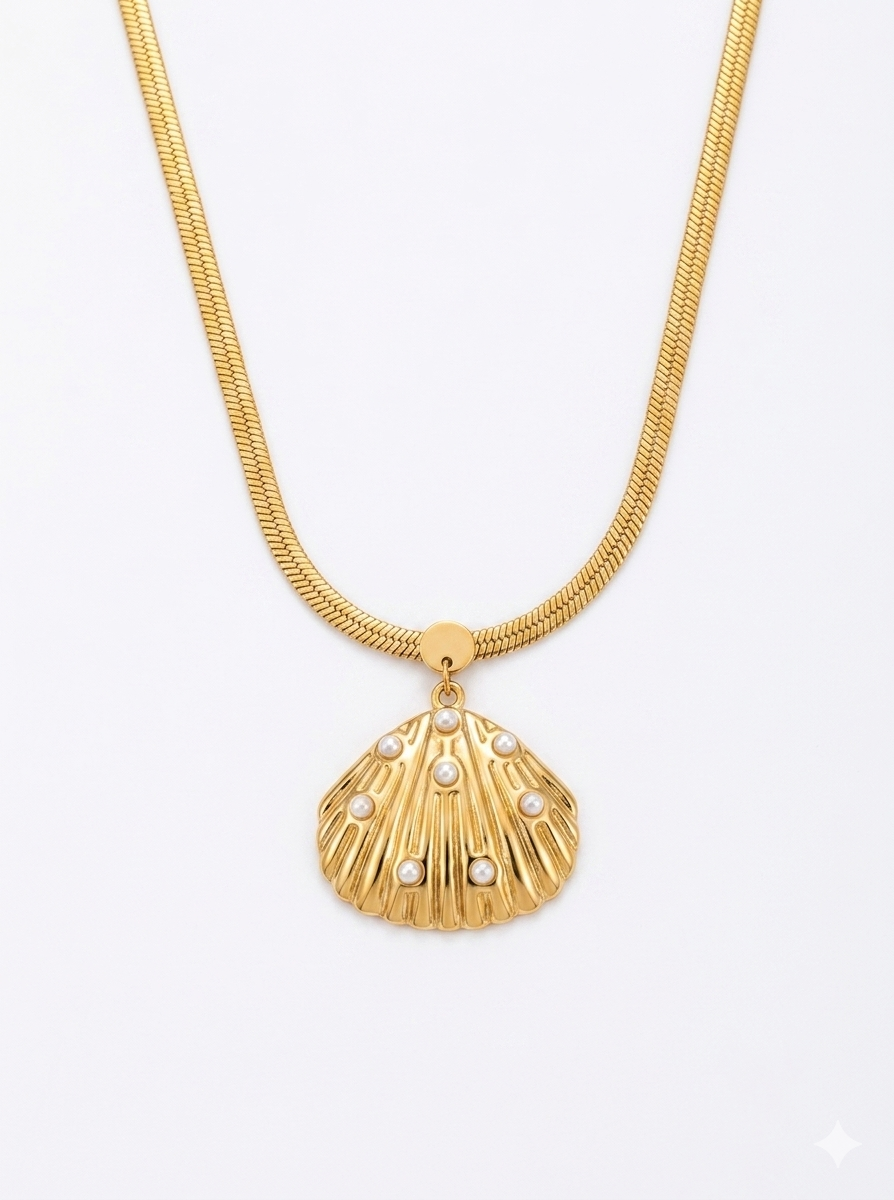 The Aegean Pearl Scallop Necklace