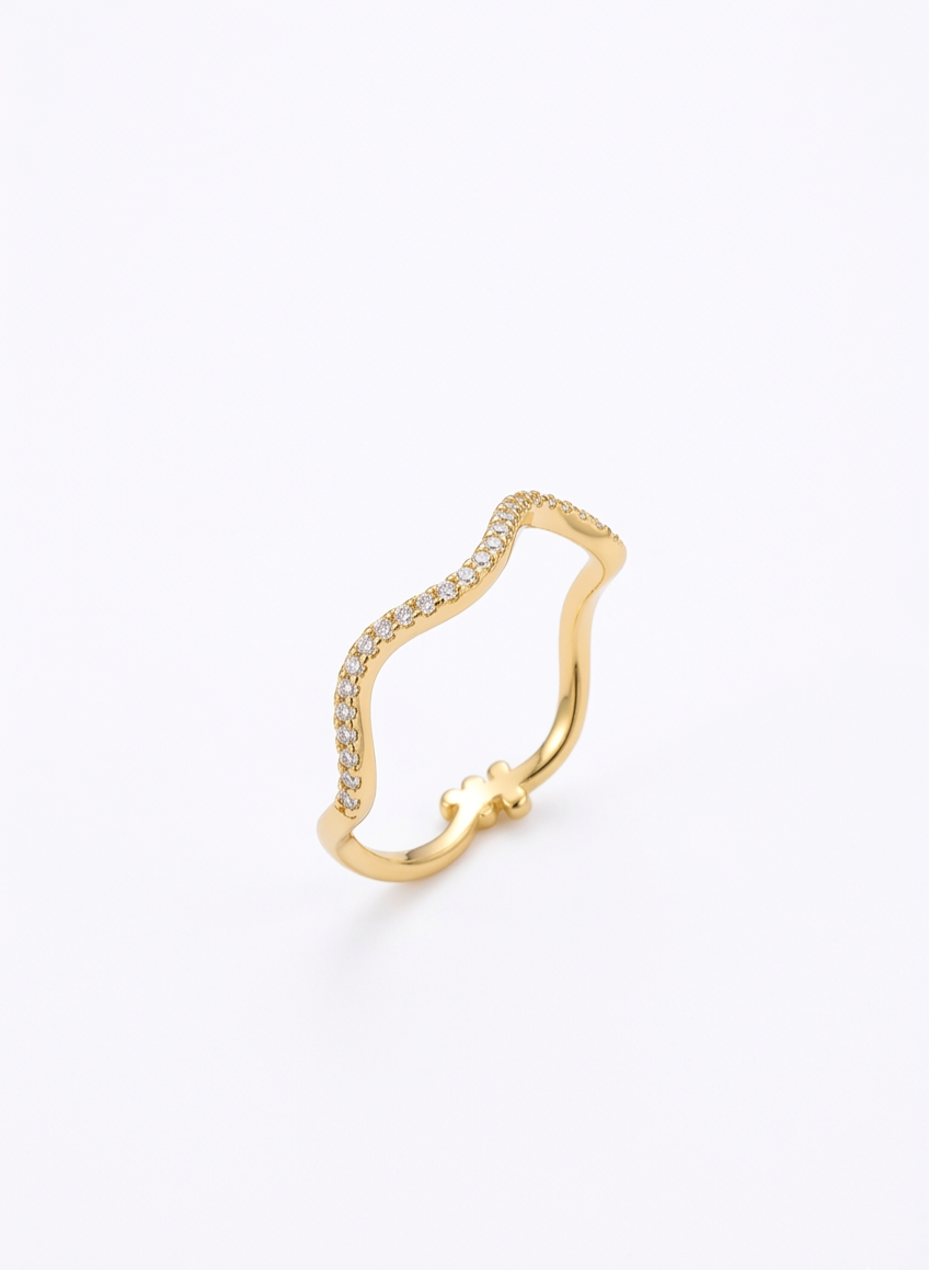 The Golden Serenity Wave Ring