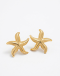 Golden Starfish Stud Earrings