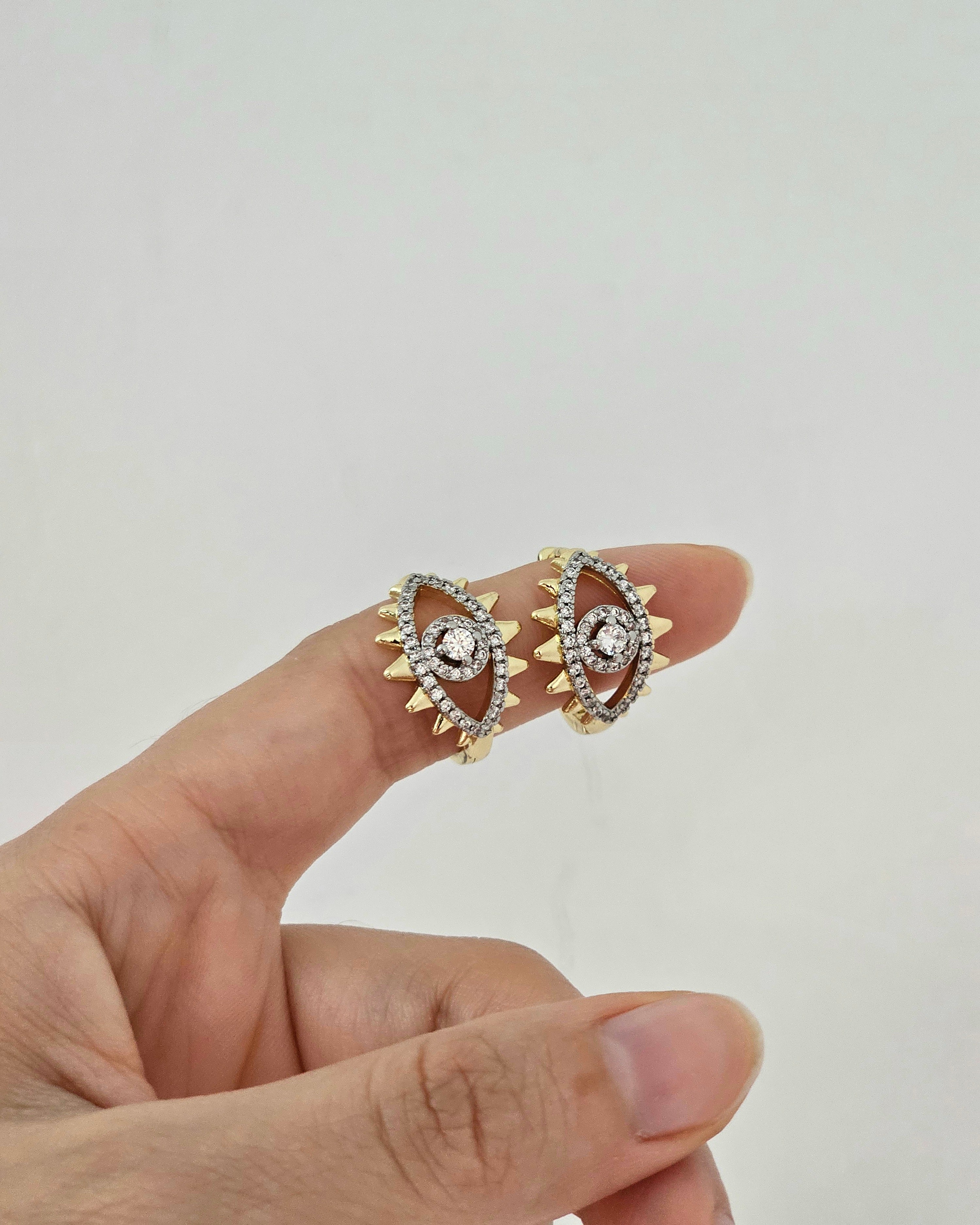 The Diamond Spiked Hoop Earrings