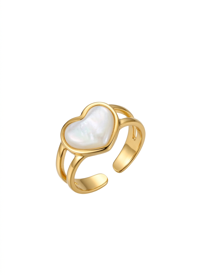The Pearlescent Halo Heart Ring