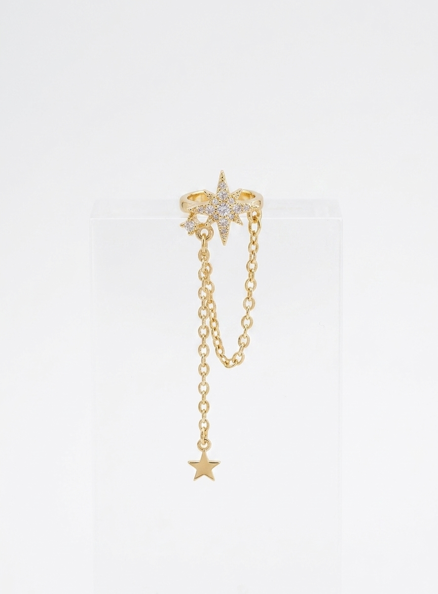 Celestial Star Dangle Ear Cuff
