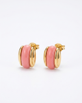 Gilded Coral Radiance Stainless Steel Earrings