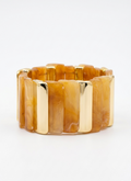 Modern Acrylic & Gold-Tone Linked Bangles
