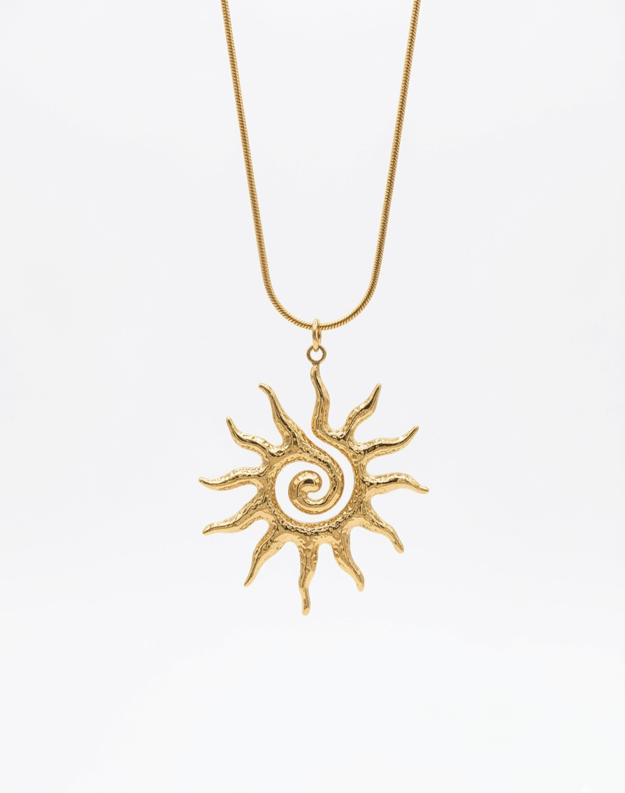 Celestial Swirl Sun Necklace