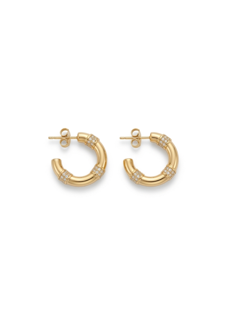 crystal-embedded hoop earrings