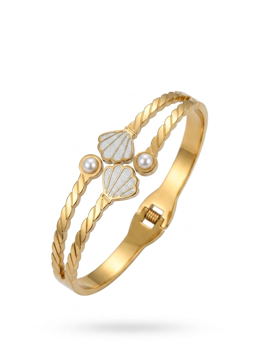 The Seashell Pearl Bangle