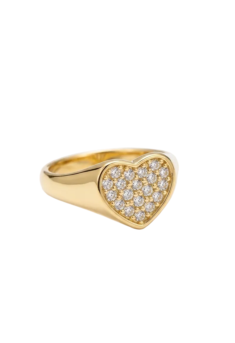Heart Signet Pinky Ring