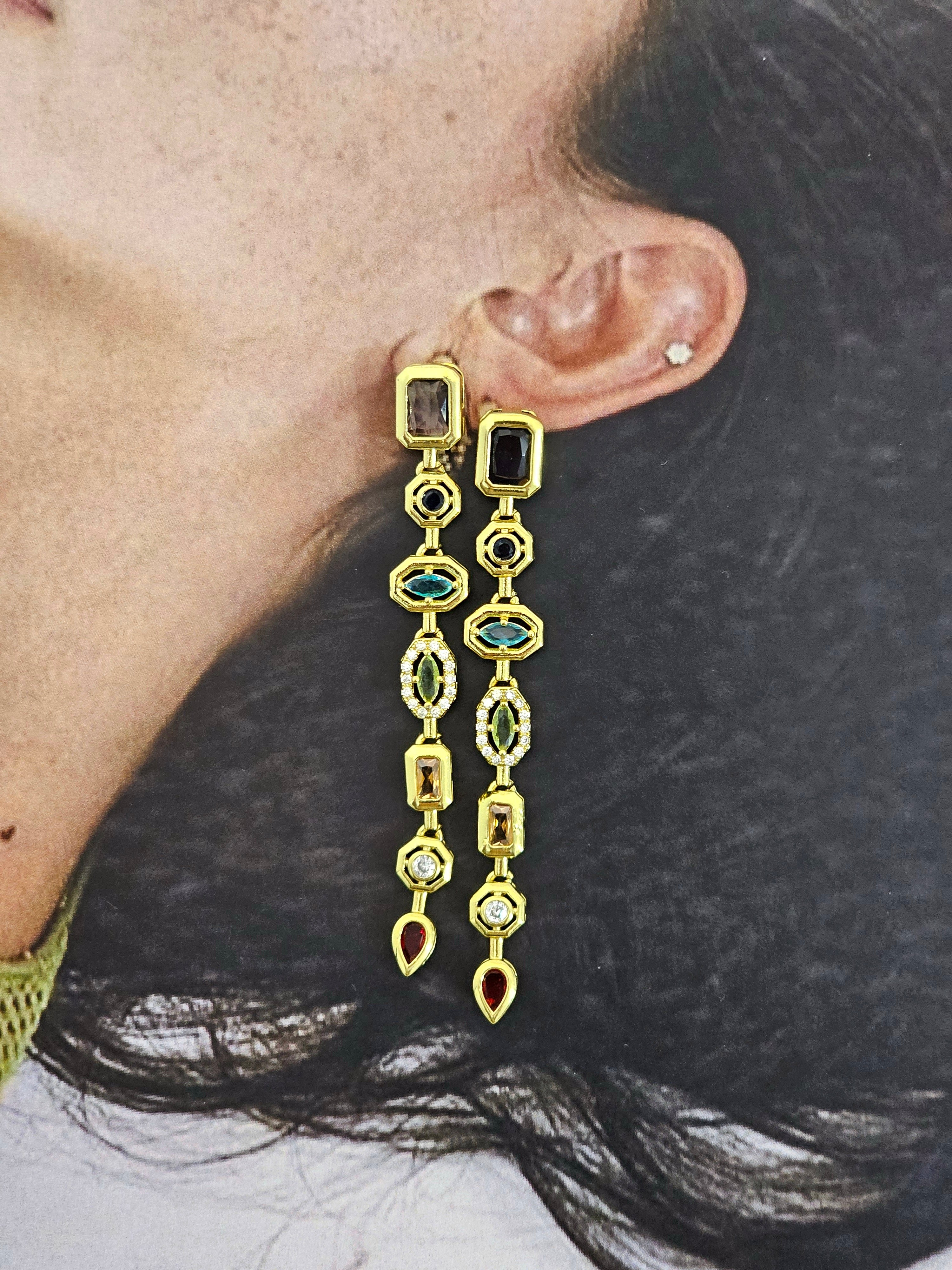 Geometric Prism Drop Earrings