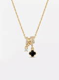 The Onyx Clover Triple-Band Pendant