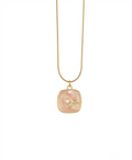 Ocean Pearl Enamel Medallion Necklace