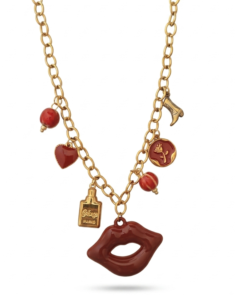 Parisian Kiss Charm Necklace