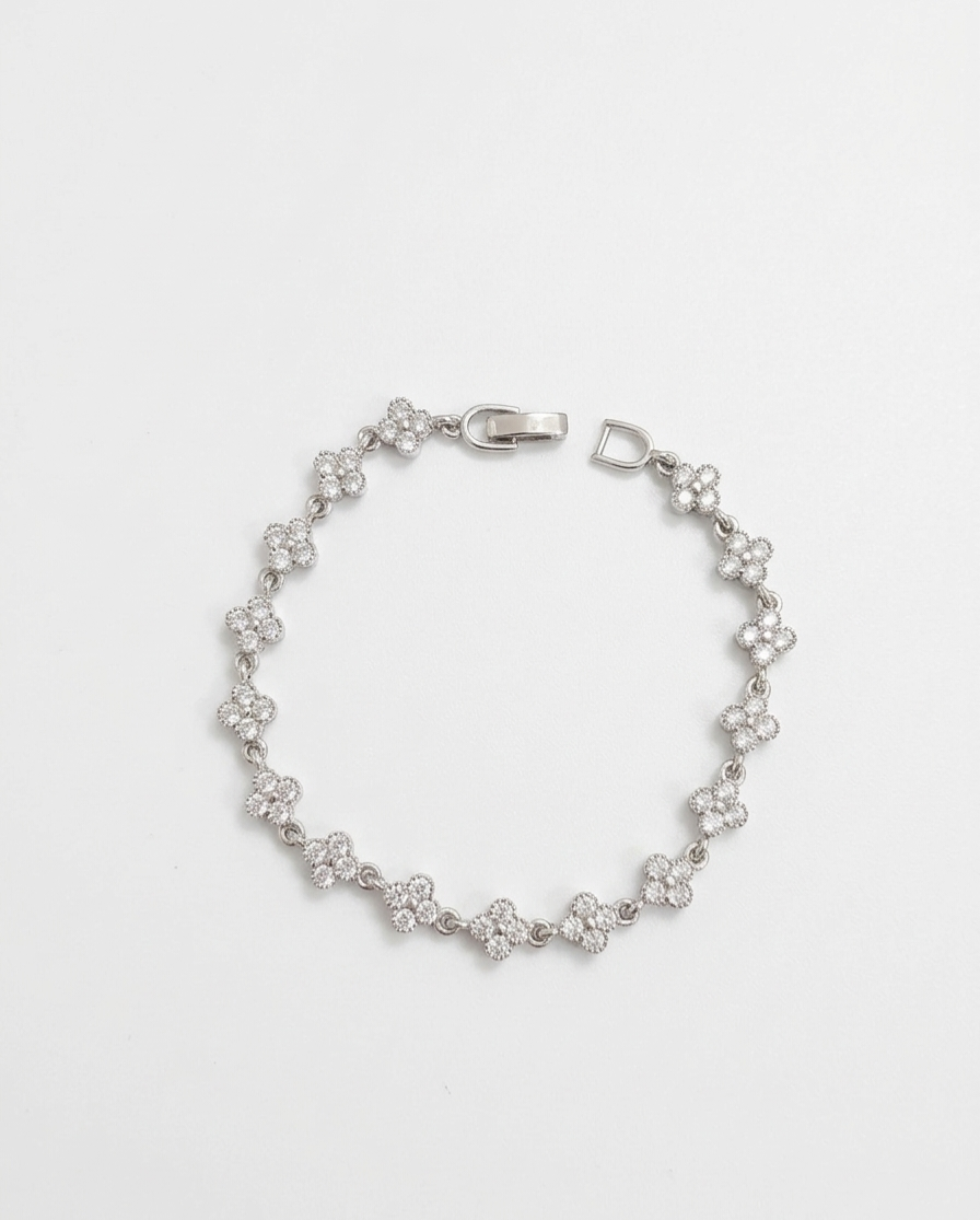 Silver Petals Bloom Bracelet